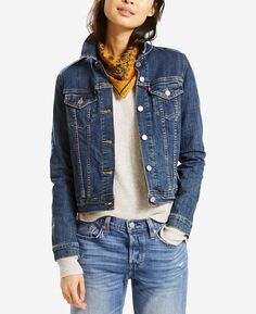 Женская оригинальная хлопковая джинсовая куртка дальнобойщика Levi&apos;s Levis