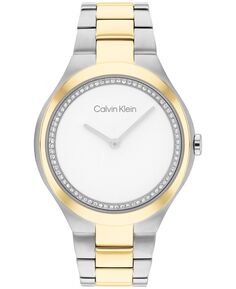 Женские кварцевые двухцветные часы-браслет 2H из нержавеющей стали, 36 мм Calvin Klein