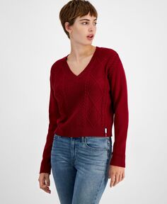 Женский свитер косой вязки с v-образным вырезом Tommy Jeans