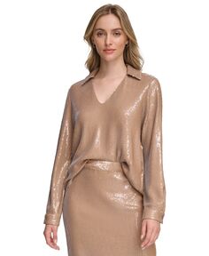 Женская блузка с воротником из пайеток Calvin Klein