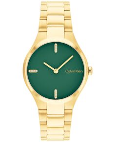 Женские кварцевые золотистые часы-браслет 2H из нержавеющей стали, 30 мм Calvin Klein, золотой