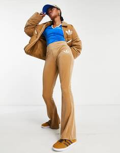 Коричневые расклешенные брюки adidas Originals &apos;adicolor 70s&apos;