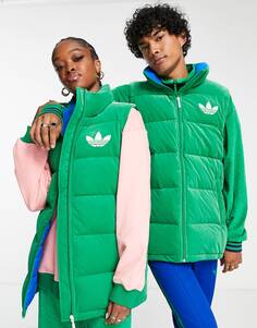 Зеленая пуховая куртка унисекс adidas Originals &apos;adicolor 70s&apos;