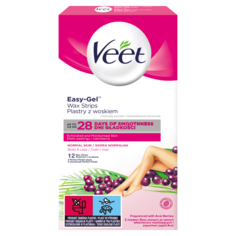 Veet Easy-Gel полоски с воском для депиляции нормальной кожи, 12 шт./1 уп.