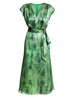 Шелковое платье миди в волнистую полоску Fara Santorelli