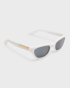 1983C Белые солнцезащитные очки &quot;кошачий глаз&quot; из ацетата и кристаллов KHAITE x Oliver Peoples