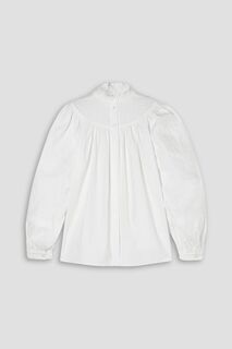 Блуза из хлопкового жаккарда с английской отделкой Broderie SEE BY CHLOÉ, белый