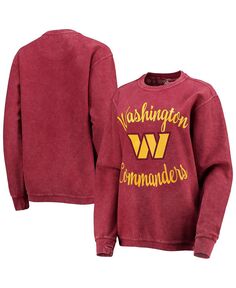 Женский бордовый удобный вельветовый пуловер Washington Commanders свитшот G-III 4Her by Carl Banks