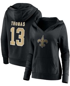 Женский черный пуловер с капюшоном Michael Thomas New Orleans Saints, значок игрока, имя, номер Fanatics, черный