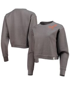 Женский темно-серый укороченный пуловер Clemson Tigers Corded Timber свитшот League Collegiate Wear