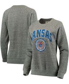 Женский серый свитер Kansas Jayhawks Edith в винтажном стиле Knobi Pressbox