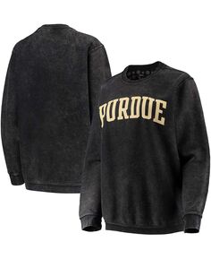 Женский черный пуловер Purdue Boilermakers с удобным шнурком в винтажном стиле, базовый пуловер с аркой Pressbox, черный