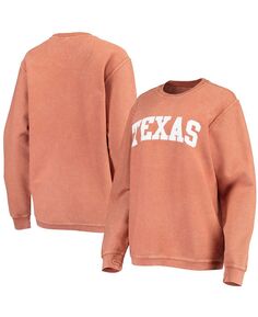Женский толстый пуловер в винтажном стиле с удобным шнурком Texas Longhorns Техасского оранжевого цвета, базовый пуловер с аркой Pressbox