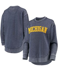 Женский темно-синий свитшот-пуловер в винтажном стиле Michigan Wolverines Pressbox, темно-синий