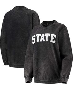 Женский черный свитер Michigan State Spartans с удобным шнурком в винтажном стиле, базовый пуловер с аркой Pressbox, черный