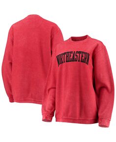 Женский красный северо-восточный хаски, удобный вельветовый свитшот в винтажном стиле, базовый пуловер с аркой Pressbox, красный