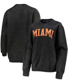 Женский черный пуловер Miami Hurricanes с удобным шнурком в винтажном стиле, базовый пуловер с аркой Pressbox, черный