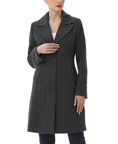 Женское шерстяное прогулочное пальто Joann kimi + kai, серый