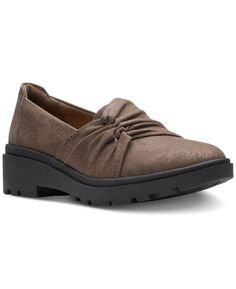 Женские слипоны в стиле калла со сборками Clarks