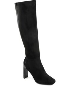 Женские высокие ботинки Elisabeth с широкими голенищами Journee Collection, черный