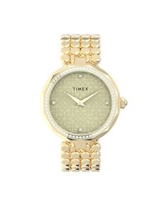 Женские часы Asheville из золотистой латуни с низким содержанием свинца, браслет, 34 мм Timex, золотой