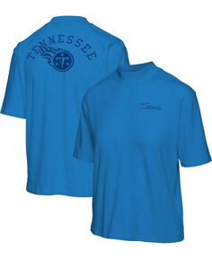 Синяя женская футболка Tennessee Titans с коротким рукавом и воротником-стойкой Junk Food, синий