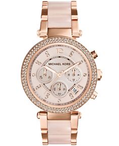 Женские часы Parker с хронографом и браслетом из нержавеющей стали цвета розового золота, 39 мм, MK5896 Michael Kors