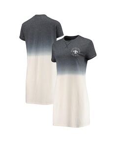 Женское черно-белое платье-футболка с эффектом омбре New Orleans Saints Tri-Blend Junk Food