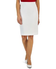 Женская юбка-карандаш из эластичного крепа с шлицами сзади Kasper, белый