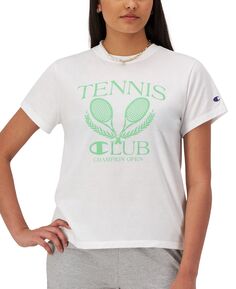 Женская активная университетская спортивная классическая футболка с короткими рукавами Champion, белый
