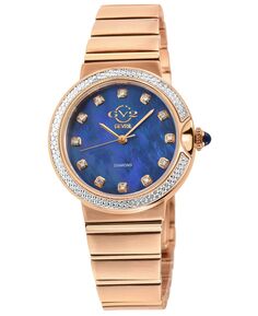 Женские часы Sorrento, швейцарские кварцевые часы с бриллиантами и ионным покрытием, браслет из нержавеющей стали розового цвета, 32 мм GV2 by Gevril