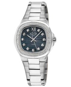 Женские швейцарские кварцевые часы с бриллиантами, серебристый браслет из нержавеющей стали, 33 мм GV2 by Gevril, серебро