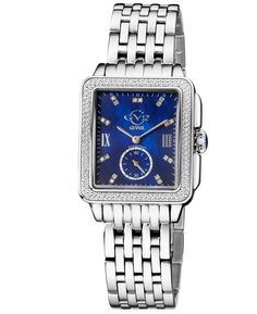 Женские часы Bari Tortoise, швейцарские кварцевые часы с бриллиантами, серебристый браслет из нержавеющей стали, 34 мм x 30 мм GV2 by Gevril, серебро