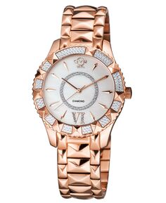 Женские часы Венеция, швейцарские кварцевые часы с бриллиантами и ионным покрытием, браслет из нержавеющей стали с розовым покрытием, 38,5 мм GV2 by Gevril