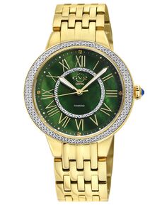 Женские часы Astor II, швейцарские кварцевые часы с бриллиантами и ионным покрытием, золотистый браслет из нержавеющей стали, 38 мм GV2 by Gevril, серебро