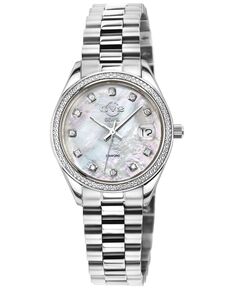 Женские часы Неаполь, швейцарские кварцевые часы с бриллиантами, серебристый браслет из нержавеющей стали, 32 мм GV2 by Gevril, серебро