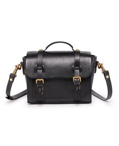 Женская мини-сумка-саквояж Focus из натуральной кожи OLD TREND, черный