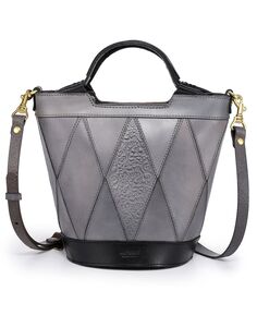 Женская мини-сумка-тоут Primrose из натуральной кожи OLD TREND, серый