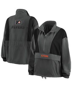 Женская темно-серая компактная куртка с молнией до половины длины Philadelphia Flyers Popover WEAR by Erin Andrews