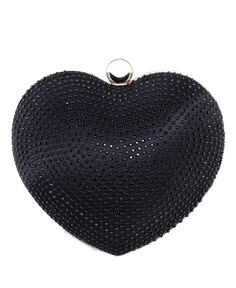 Женская сумка-минодьер с кристаллами в форме сердца Nina, черный