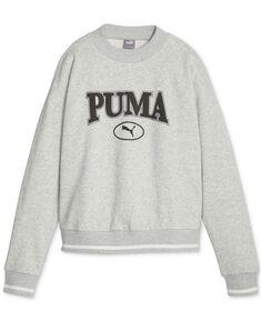 Женский свитшот с круглым вырезом Squad Varsity Puma, серый