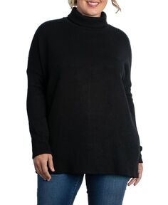 Женский свитер-туника больших размеров с высоким воротником и воротником Paris Kiyonna