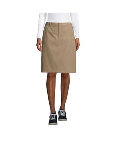 Школьная форма, женская активная юбка-чинос до колена Lands&apos; End, хаки