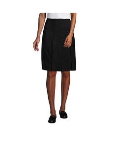 Школьная форма, женская высокая плиссированная юбка до колена Lands&apos; End, черный