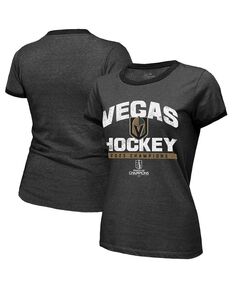 Черная женская футболка с нитками Vegas Golden Knights Кубка Стэнли Чемпионов 2023 Ringer Tri-Blend Majestic, черный