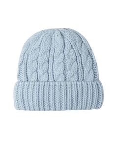 Женская зимняя вязаная шапка-бини с флисовой подкладкой Style Republic, синий