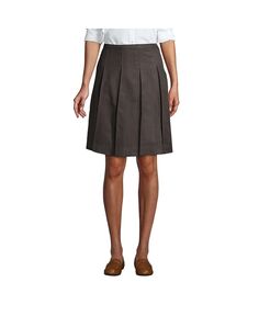 Школьная форма, женская высокая плиссированная юбка до колена Lands&apos; End, серый
