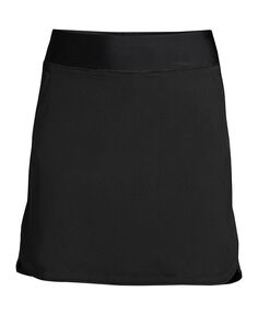Женская быстросохнущая эластичная талия больших размеров, активная юбка-шорта для плавания Lands&apos; End, черный