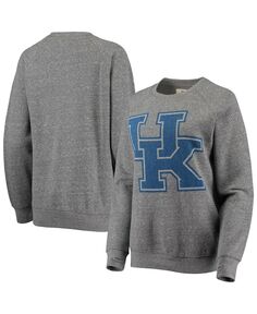 Женский флисовый пуловер с регланами Knobi серого цвета с большим логотипом Kentucky Wildcats, толстовка Pressbox
