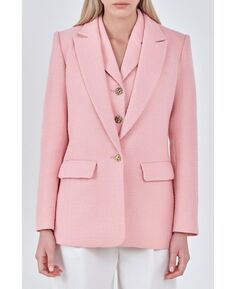 Женский твидовый однобортный пиджак endless rose, розовый